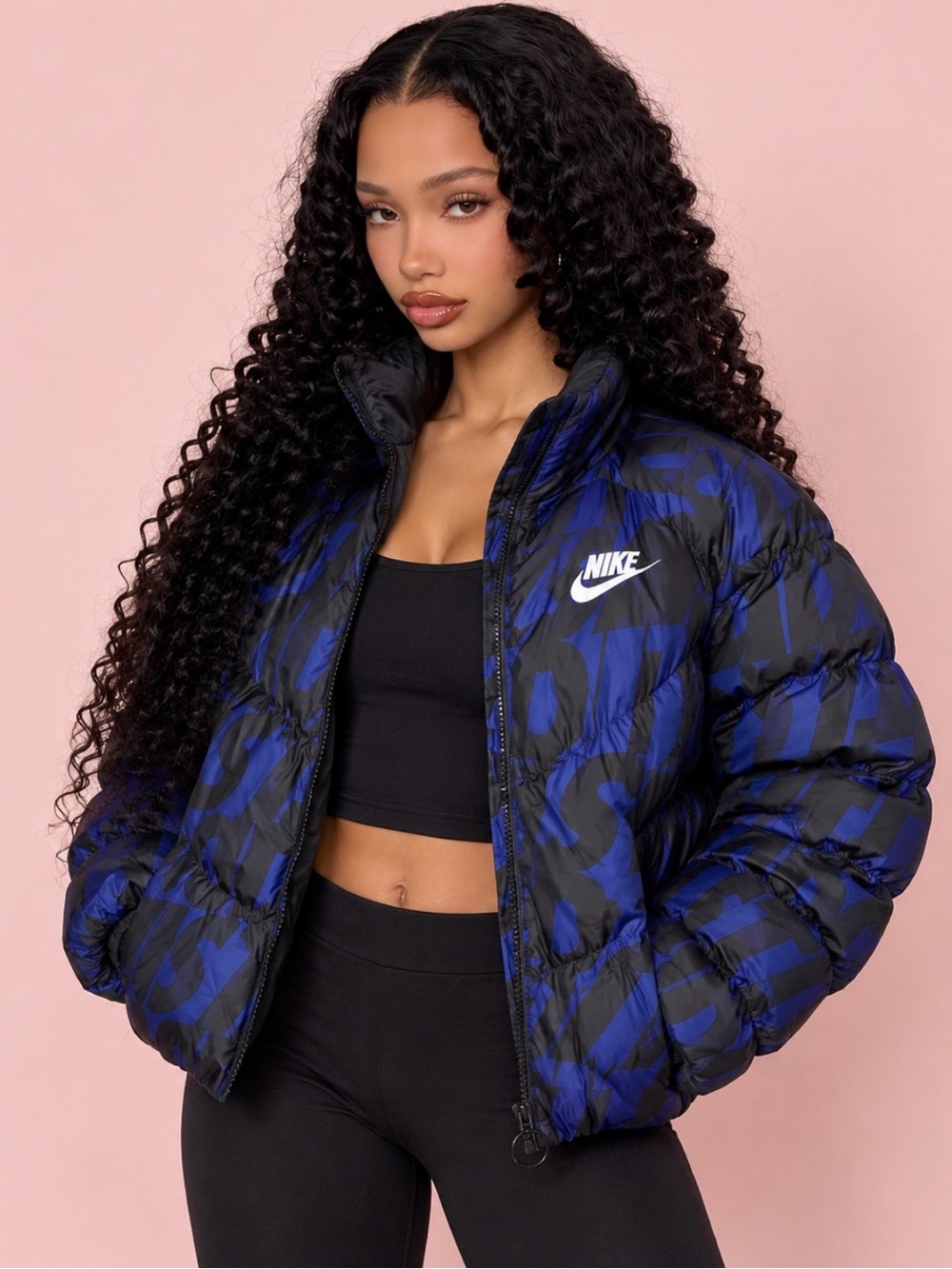 Nike Sportswear Just Do It Printed Puffer Jacket – Women’s Small